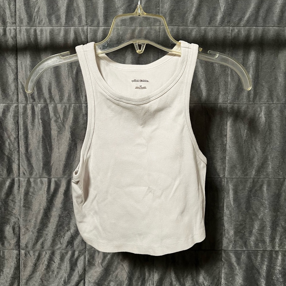 Wild Fable Cream Ribbed Tank Top